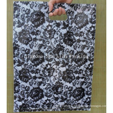 Printed Black Rose PE Die Cut Bags for Gift Packing